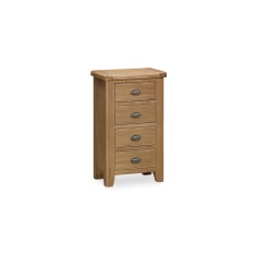 Juniper 4 Drawer Tall Chest of Drawers - Smoked Oak