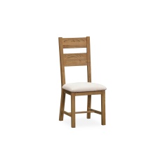 Juniper Pair of Upholstered Slat Back Dining Chairs - Smoked Oak
