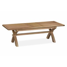 Juniper Cross-Leg Extending Dining Table 150cm-200cm - Smoked Oak
