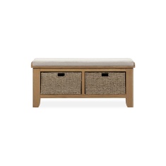 Juniper 110cm Upholstered Hall Bench - Smoked Oak