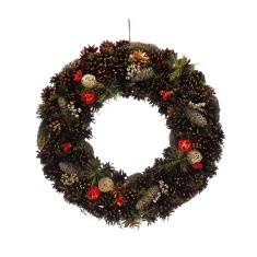 Festive Red Pinecone Wreath - 60cm Festive Red Pinecone Wreath - 60cm