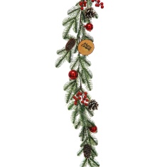 Festive Frosted Pine & Berry Garland - 190cm Festive Frosted Pine & Berry Garland - 190cm