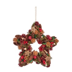 Three Kings Star Pinecone Wreath - 35cm