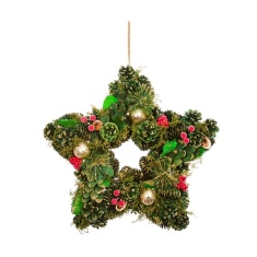 Smart Garden Green & Gold Bauble Pinecone Star - 35cm
