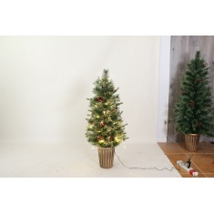 Festive Berwick Fibre Optic Pine Christmas Tree In Pot - 120cm