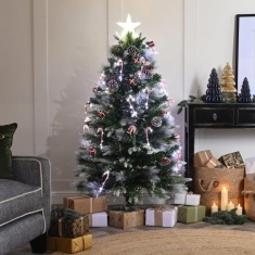 Festive Candy Cane Fibre Optic Christmas Tree 90cm / 3ft Festive Candy Cane Fibre Optic Christmas Tree 90cm / 3ft