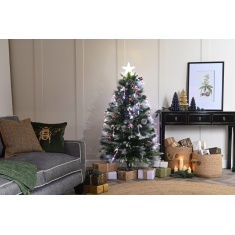 Festive Candy Cane Fibre Optic Christmas Tree - 90cm
