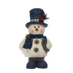 Festive Standing Snowman Carrying Sleigh Plush - 33cm Festive Standing Snowman Carrying Sleigh Plush - 33cm