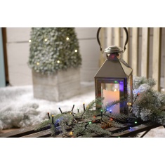 Festive 100 Battery Timer String Lights - Multicolour