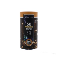 Festive 50 Battery Timer String Lights - Warm White Festive 50 Battery Timer String Lights - Warm White