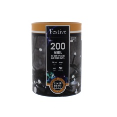 Festive 200 Battery Timer String Lights - White Festive 200 Battery Timer String Lights - White