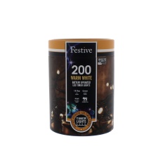 Festive 200 Battery Timer String Lights - Warm White
