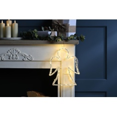 Festive Lit Acrylic Angel 32cm - Warm White Festive Lit Acrylic Angel 32cm - Warm White