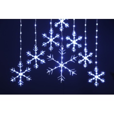 Festive Snowflake Curtain Light 120cm - White