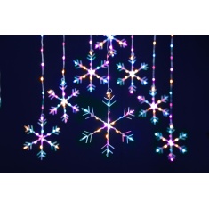 Festive Snowflake Curtain Light 120cm - Aurora Festive Snowflake Curtain Light 120cm - Aurora