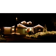 Festive 240L Snowing Icicle Lights 4 Way 5.8m - White Festive 240L Snowing Icicle Lights 4 Way 5.8m - White