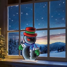 Premier Standing Snowman Infinity Mirror - 60cm