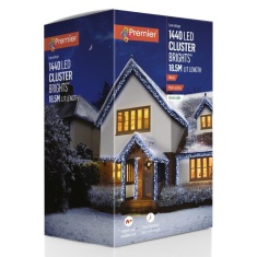 Premier 1440 LED Cluster with Timer 18.6m - White