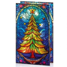 Premier Lit Tree Stained Glass - 21cm Premier Lit Tree Stained Glass - 21cm