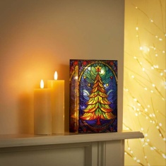 Premier Lit Tree Stained Glass - 21cm Premier Lit Tree Stained Glass - 21cm