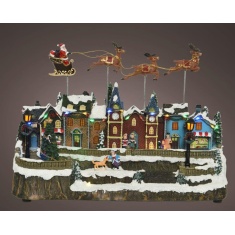 Lumineo LED Village Flying Santa