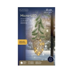 Lumineo Micro LED Glass Pinecone Light 21cm - Amber Lumineo Micro LED Glass Pinecone Light 21cm - Amber