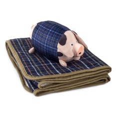 Zoon Pet Pig-In-Blanket Dog Toy & Comforter - Navy Check Zoon Pet Pig-In-Blanket Dog Toy & Comforter - Navy Check