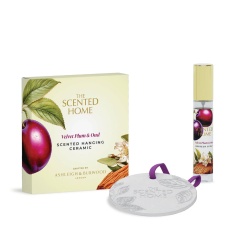 Ashleigh & Burwood Scented Home Velvet Plum & Oud Hanging Ceramic Pomander