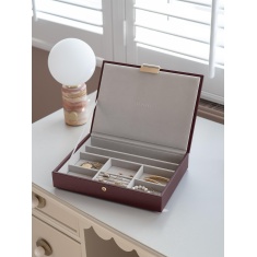 Stackers Classic Jewellery Box Lid - Burgundy Stackers Classic Jewellery Box Lid - Burgundy