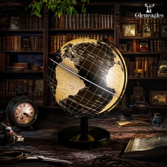 Gleneagles Travel Globe LED 25cm - Black & Gold