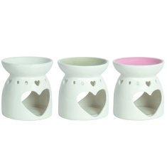 Aromatize Heart Wax Melter 10cm Assorted - Pink, White, Grey