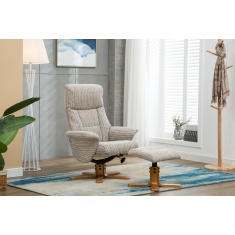 Mars Recliner Chair & Footstool Set - Wheat Fabric Mars Recliner Chair & Footstool Set - Wheat Fabric