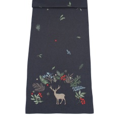 Peggy Wilkins Fern Arch Christmas Table Runner 14"x 75" - Pewter