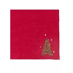 Peggy Wilkins Little Tree Christmas Napkin - Red