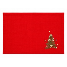 Peggy Wilkins Little Tree Christmas Placemat - Red