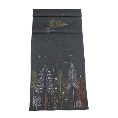 Peggy Wilkins Starlight Pines Christmas Table Runner 14"x 75" - Pewter