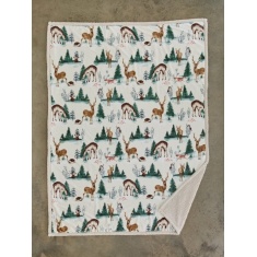 Deyongs Winter Deers Throw 140x180cm - Cream