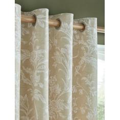Laura Ashley Lloyd Lined Eyelet Curtains - Caramel