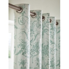Laura Ashley Tuileries Blackout Lined Eyelet Curtains - Dark Sage