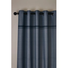 Catherine Lansfield Melville Lined Eyelet Curtains - Blue