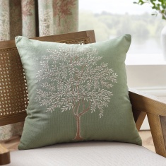 Catherine Lansfield Woodland Trees Filled Cushion 45cm - Green