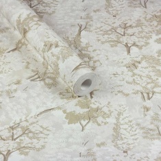 Arthouse Organic Forest Wallpaper - Neutral/Gold