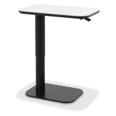 Sully Sintered Stone Gas Lift Adjustable Sofa Table - White