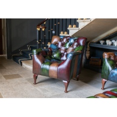 Metropolitan Rub-Off Leather Patchwork Armchair Metropolitan Rub-Off Leather Patchwork Armchair