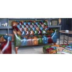 Metropolitan Rub-Off Leather Patchwork 2 Seater Sofa Metropolitan Rub-Off Leather Patchwork 2 Seater Sofa