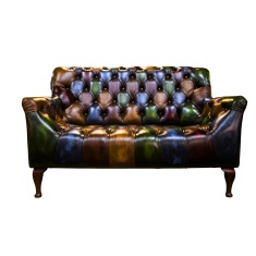 Metropolitan Rub-Off Leather Patchwork 2 Seater Sofa