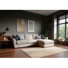 Harper Large 3 Seater Chaise Sofa in Fabric