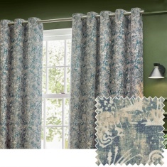 Wylder Bengal Chenille Eyelet Curtains - Wedgewood