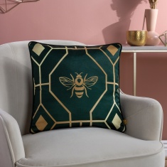 Furn Bee Deco 43cm Filled Cushion - Emerald
