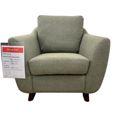 G Plan Vintage Martha Chair in Zahara Olive Fabric With Walnut Wood